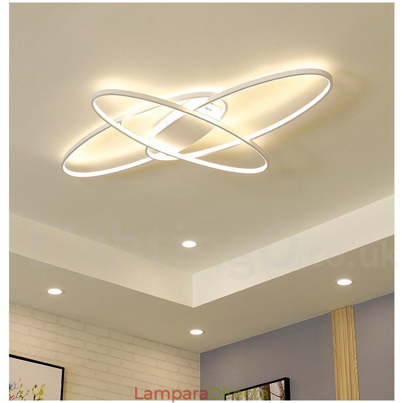Lámpara de techo moderna y contemporánea de aluminio ovalada regulable, lámpara empotrada para sala de estar y dormitorio. También se puede usar como luz de pared.