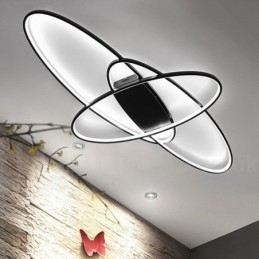 Lámpara de techo moderna y contemporánea de aluminio ovalada regulable, lámpara empotrada para sala de estar y dormitorio. También se puede usar como luz de pared.