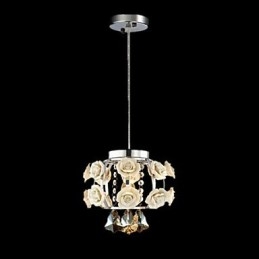 Lámpara de araña de cristal moderna contemporánea, farol de metal, 1 luz