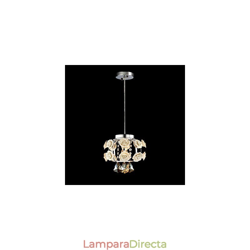 Lámpara de araña de cristal moderna contemporánea, farol de metal, 1 luz