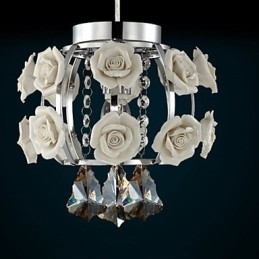 Lámpara de araña de cristal moderna contemporánea, farol de metal, 1 luz