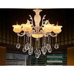 Lámpara colgante de cristal de jade estilo vela