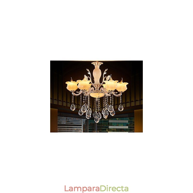 Lámpara colgante de cristal de jade estilo vela