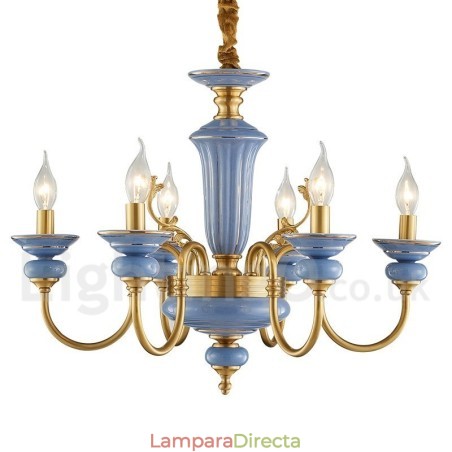 Lámpara colgante de vela de cerámica de latón retro vintage Lámpara colgante de vela de cerámica de latón retro vintage
