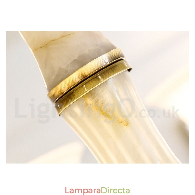 Lámpara colgante de latón puro, estilo rústico, retro, vintage, con pantallas de cristal.