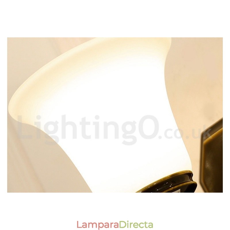 Lámpara colgante de latón puro, estilo rústico, retro, vintage, con pantallas de cristal.