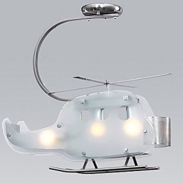 Lámpara infantil sencilla Lámpara de helicóptero de cristal de dibujos animados