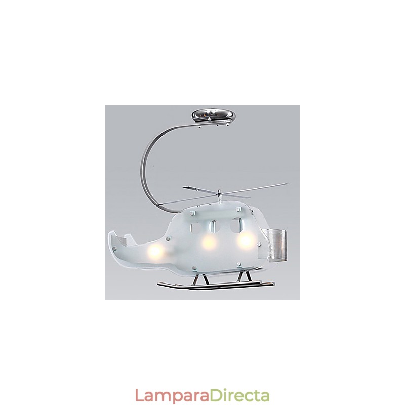 Lámpara infantil sencilla Lámpara de helicóptero de cristal de dibujos animados