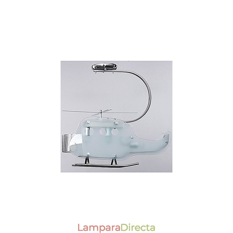 Lámpara infantil sencilla Lámpara de helicóptero de cristal de dibujos animados