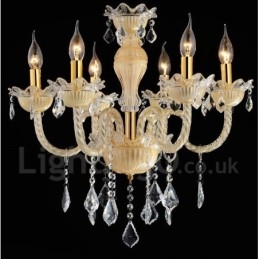 Lámpara colgante de cristal de lujo moderna y contemporánea con forma de vela