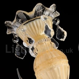 Lámpara colgante de cristal de lujo moderna y contemporánea con forma de vela