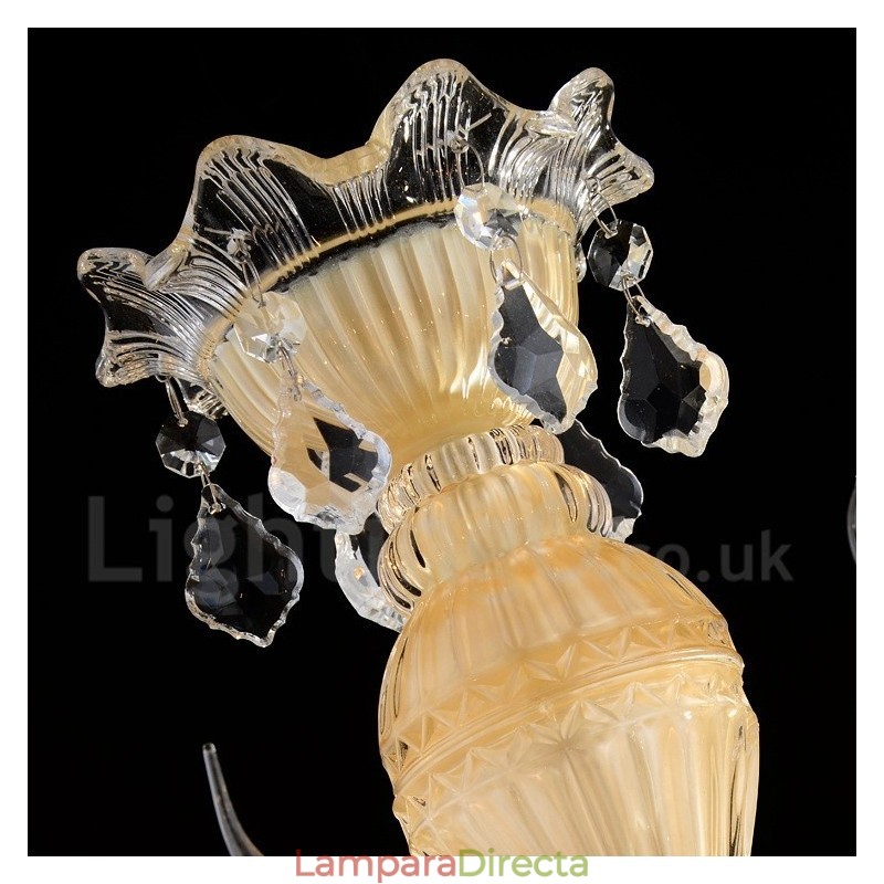 Lámpara colgante de cristal de lujo moderna y contemporánea con forma de vela