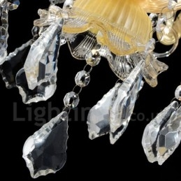 Lámpara colgante de cristal de lujo moderna y contemporánea con forma de vela