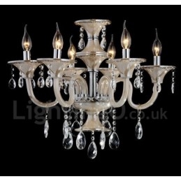 Lámpara colgante de cristal de lujo moderna y contemporánea con forma de vela