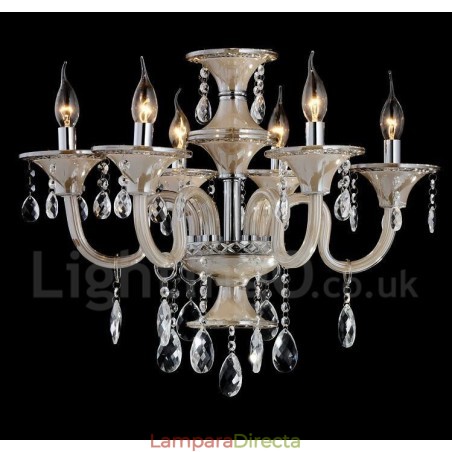 Lámpara colgante de cristal de lujo moderna y contemporánea con forma de vela Lámpara colgante de cristal de lujo moderna y contemporánea con forma de vela