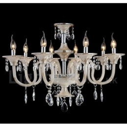 Lámpara colgante de cristal de lujo moderna y contemporánea con forma de vela