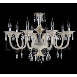Lámpara colgante de cristal de lujo moderna y contemporánea con forma de vela