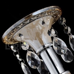 Lámpara colgante de cristal de lujo moderna y contemporánea con forma de vela