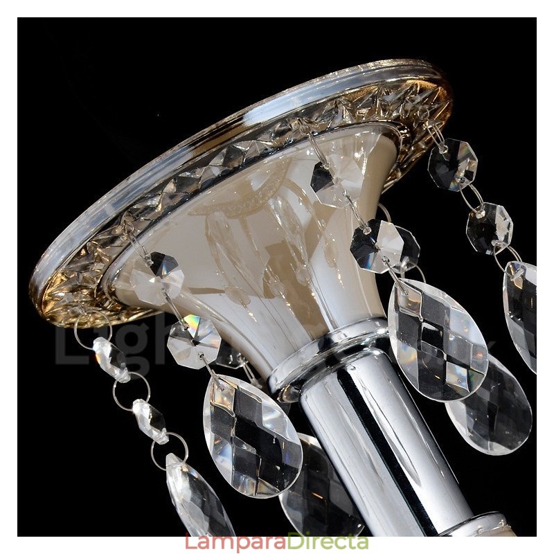 Lámpara colgante de cristal de lujo moderna y contemporánea con forma de vela