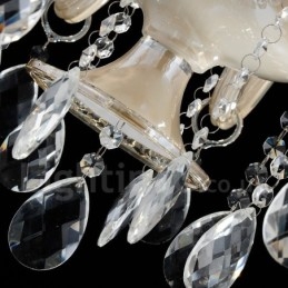 Lámpara colgante de cristal de lujo moderna y contemporánea con forma de vela
