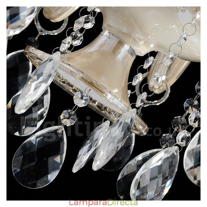 Lámpara colgante de cristal de lujo moderna y contemporánea con forma de vela