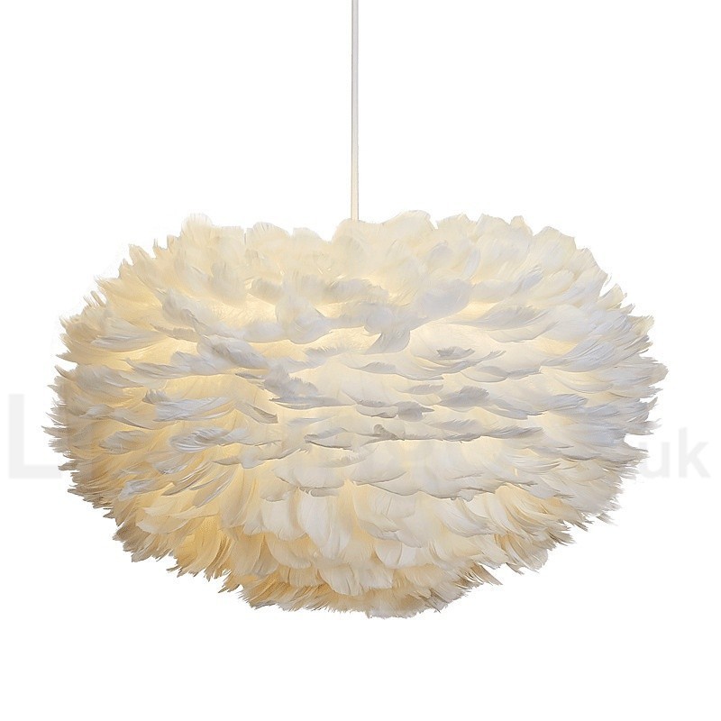 Lámpara colgante moderna y contemporánea con plumas multicolor