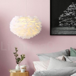 Lámpara colgante moderna y contemporánea con plumas multicolor
