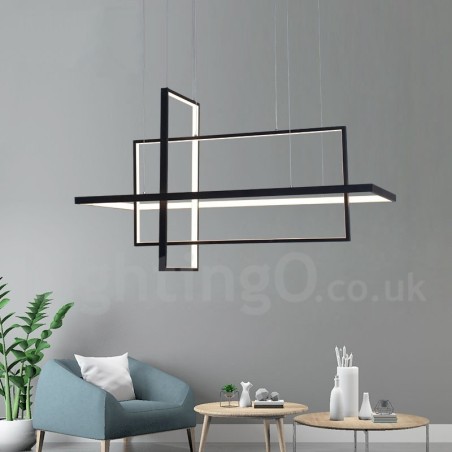Lámpara colgante lineal regulable con control remoto, luz ambiental, acabados pintados, aluminio, diseño moderno. Lámpara colgante lineal regulable con control remoto, luz ambiental, acabados pintados, aluminio, diseño moderno.