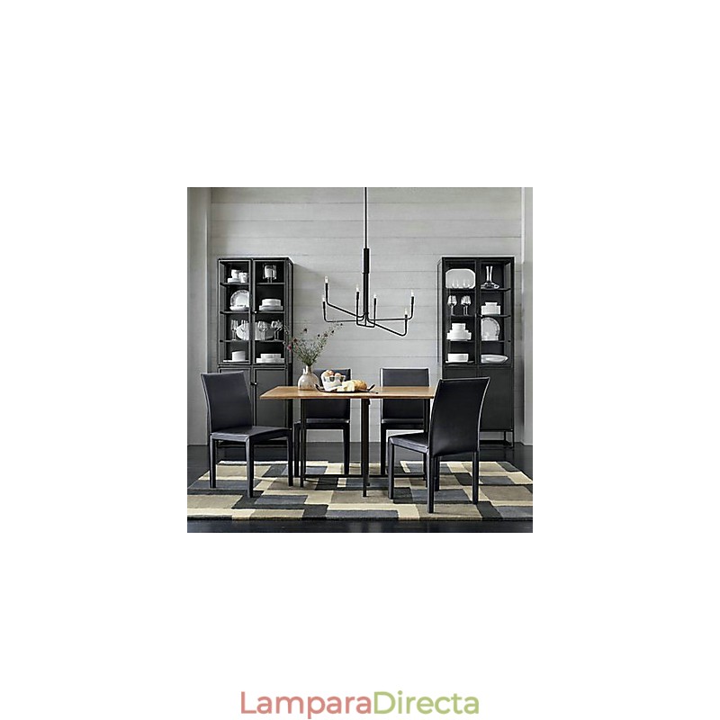 Lámpara de araña de metal con pintura campestre