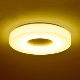 Lámpara de techo redonda de madera ultrafina regulable con pantalla acrílica, estilo nórdico