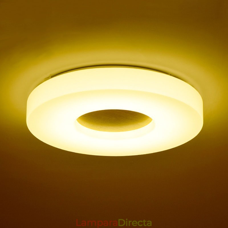 Lámpara de techo redonda de madera ultrafina regulable con pantalla acrílica, estilo nórdico