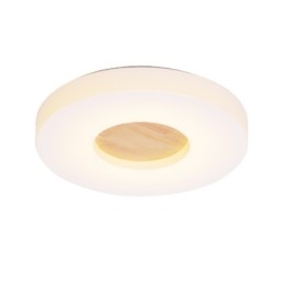 Lámpara de techo redonda de madera ultrafina regulable con pantalla acrílica, estilo nórdico