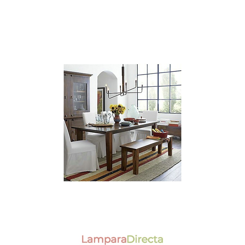 Lámpara de araña de metal con pintura campestre