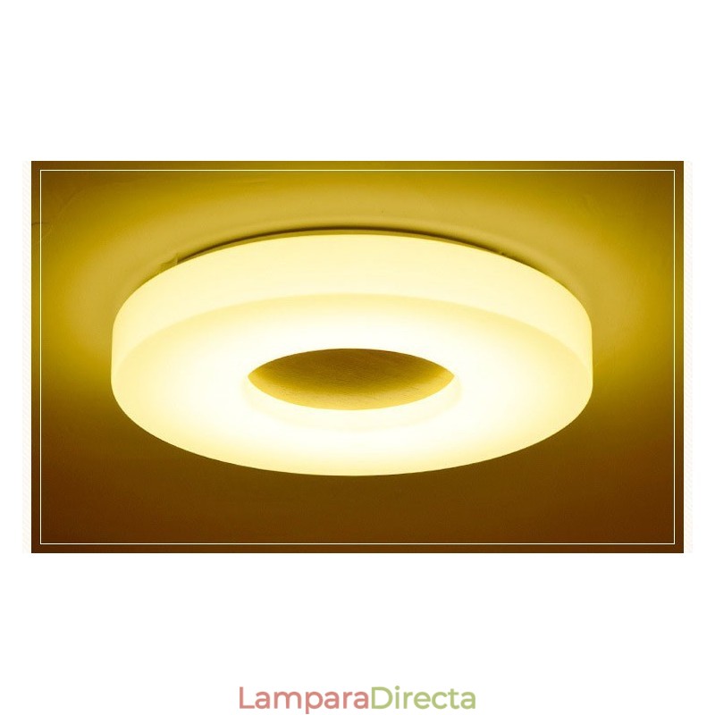 Lámpara de techo redonda de madera ultrafina regulable con pantalla acrílica, estilo nórdico