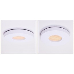 Lámpara de techo redonda de madera ultrafina regulable con pantalla acrílica, estilo nórdico