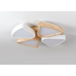 Lámpara de techo de madera de pétalos ultrafina regulable con pantalla acrílica, estilo nórdico