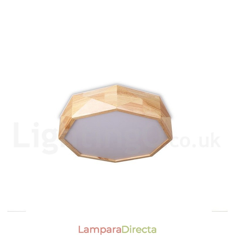 Lámpara de techo de madera regulable con pantalla acrílica, estilo nórdico