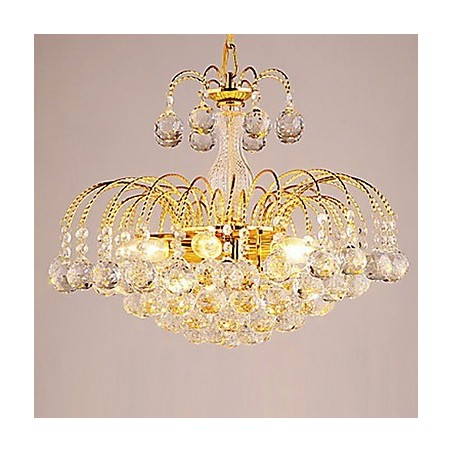 Lámpara de araña de lujo de estilo europeo de 3 luces con bolas de cristal Lámpara de araña de lujo de estilo europeo de 3 luces con bolas de cristal