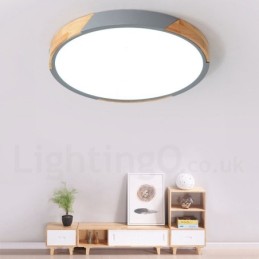 Lámpara de techo ultrafina de madera multicolor con pantalla acrílica y acabado Macaron regulable, estilo nórdico.