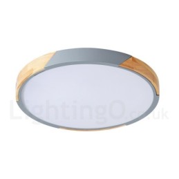 Lámpara de techo ultrafina de madera multicolor con pantalla acrílica y acabado Macaron regulable, estilo nórdico.