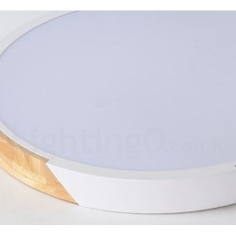 Lámpara de techo ultrafina de madera multicolor con pantalla acrílica y acabado Macaron regulable, estilo nórdico.