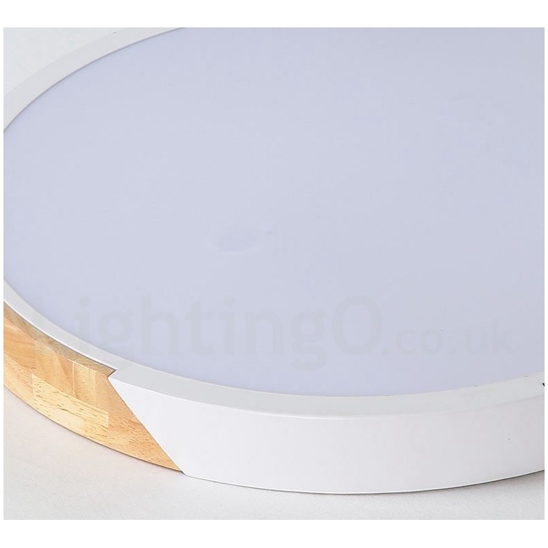 Lámpara de techo ultrafina de madera multicolor con pantalla acrílica y acabado Macaron regulable, estilo nórdico.