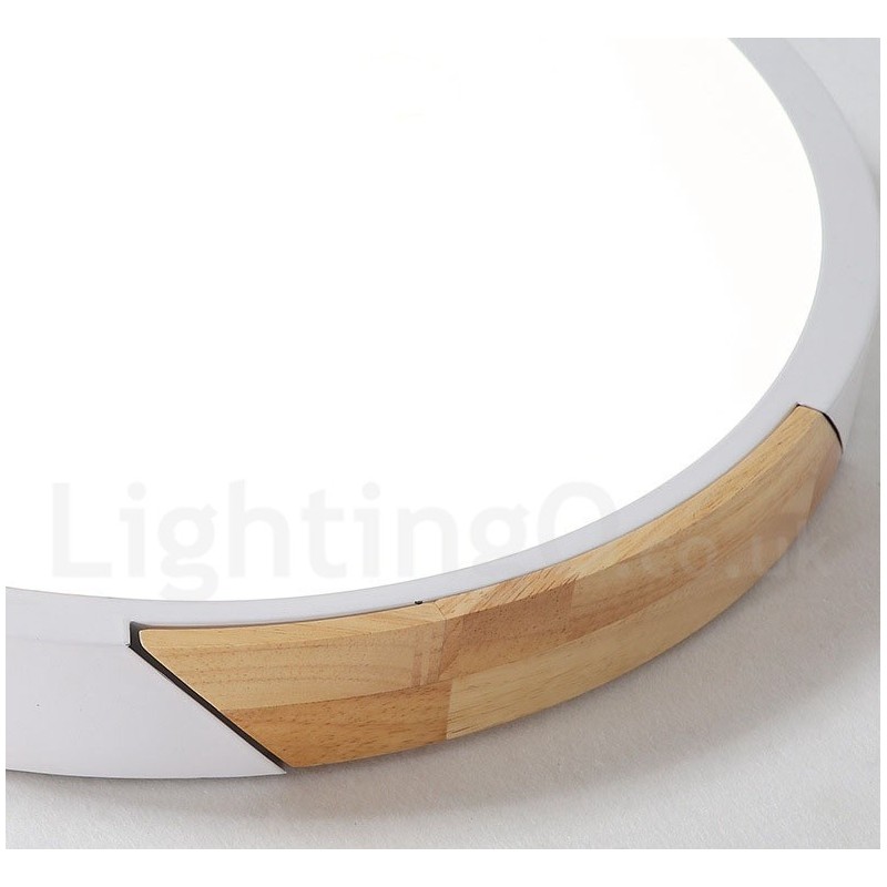 Lámpara de techo ultrafina de madera multicolor con pantalla acrílica y acabado Macaron regulable, estilo nórdico.