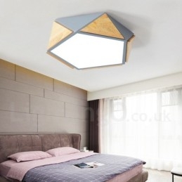 Lámpara de techo de madera Macaron multicolor regulable con pantalla acrílica, estilo nórdico