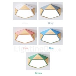 Lámpara de techo de madera Macaron multicolor regulable con pantalla acrílica, estilo nórdico
