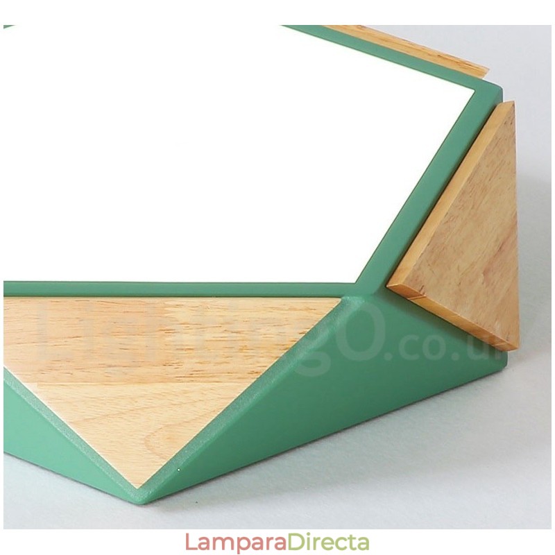 Lámpara de techo de madera Macaron multicolor regulable con pantalla acrílica, estilo nórdico