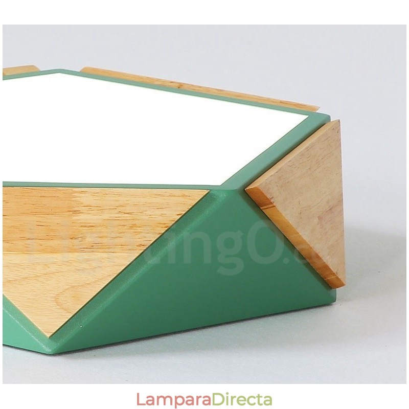 Lámpara de techo de madera Macaron multicolor regulable con pantalla acrílica, estilo nórdico