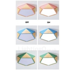 Lámpara de techo de madera Macaron multicolor regulable con pantalla acrílica, estilo nórdico