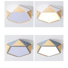 Lámpara de techo de madera Macaron multicolor regulable con pantalla acrílica, estilo nórdico