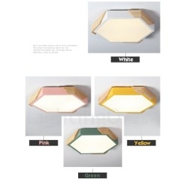 Lámpara de techo de madera ultrafina multicolor con pantalla acrílica, regulable, estilo nórdico, modelo Macaron